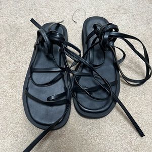 Lace up platform sandals